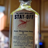 Carl F. Hanneman sold his insect repellent at bars and bait shops all over central Wisconsin. Read more about it here: https://hannemanarchive.com/2014/06/14/stay-off-repellent/