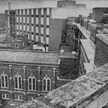 This 1973 news clipping shows the exterior of the chapel building just prior to demolition.