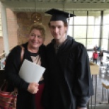 With Mom on graduation day.